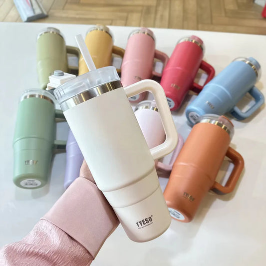 TYESO LARGE VACUUM INSULATED tumbler and COFFEE CUP 900ML