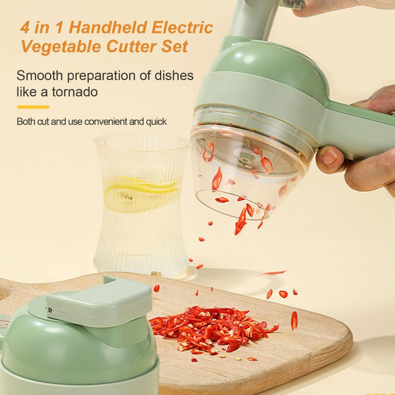 5 In 1 Handheld Hammer Electric Vegetable Cutter Set Mini