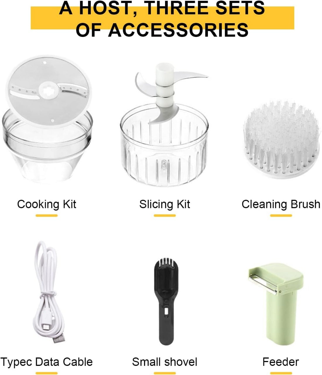 5 In 1 Handheld Hammer Electric Vegetable Cutter Set Mini