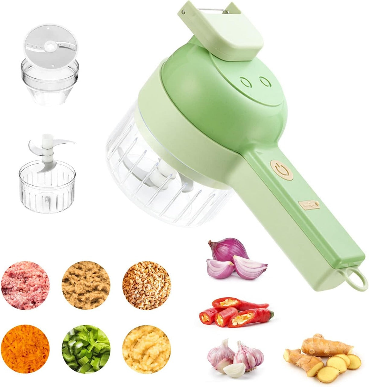 5 In 1 Handheld Hammer Electric Vegetable Cutter Set Mini
